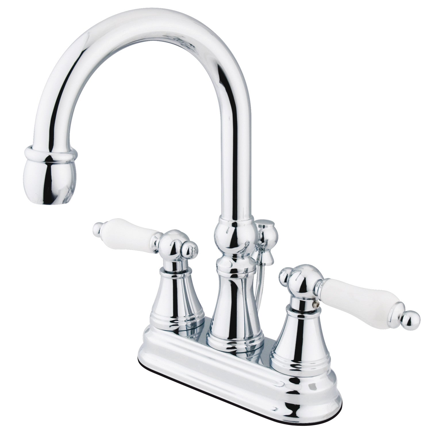 Kingston Tulare KS2611PL - Governor Double-Handle 3-Hole Deck Mount 4-Inch Centerset Bathroom Faucet with Brass Pop-Up, Polished Chrome — image 1